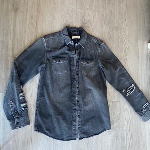 All Saints  denim button down shirt size M